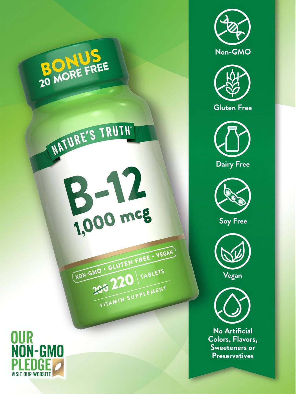 VITAMINA B12 1000 MCG NATURES TRUTH | 220 TAB - 3