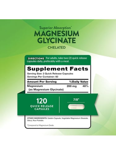 GLICINATO MAGNESIO 200 MG NATURES TRUTH | 120 CAP - 2