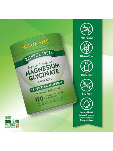 GLICINATO MAGNESIO 200 MG NATURES TRUTH | 120 CAP - 3