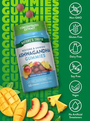 ASHWAGANDHA 500 MG NATURES TRUTH | 60 GOMITAS - 3