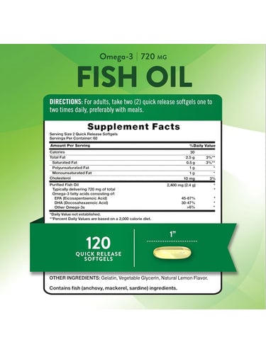 OMEGA 3 FISH OIL 2400 MG NATURES TRUTH | 120 CAP - 2