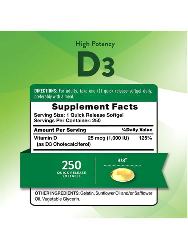 VITAMINA D3 1000 IU NATURES TRUTH | 250 TAB - 2