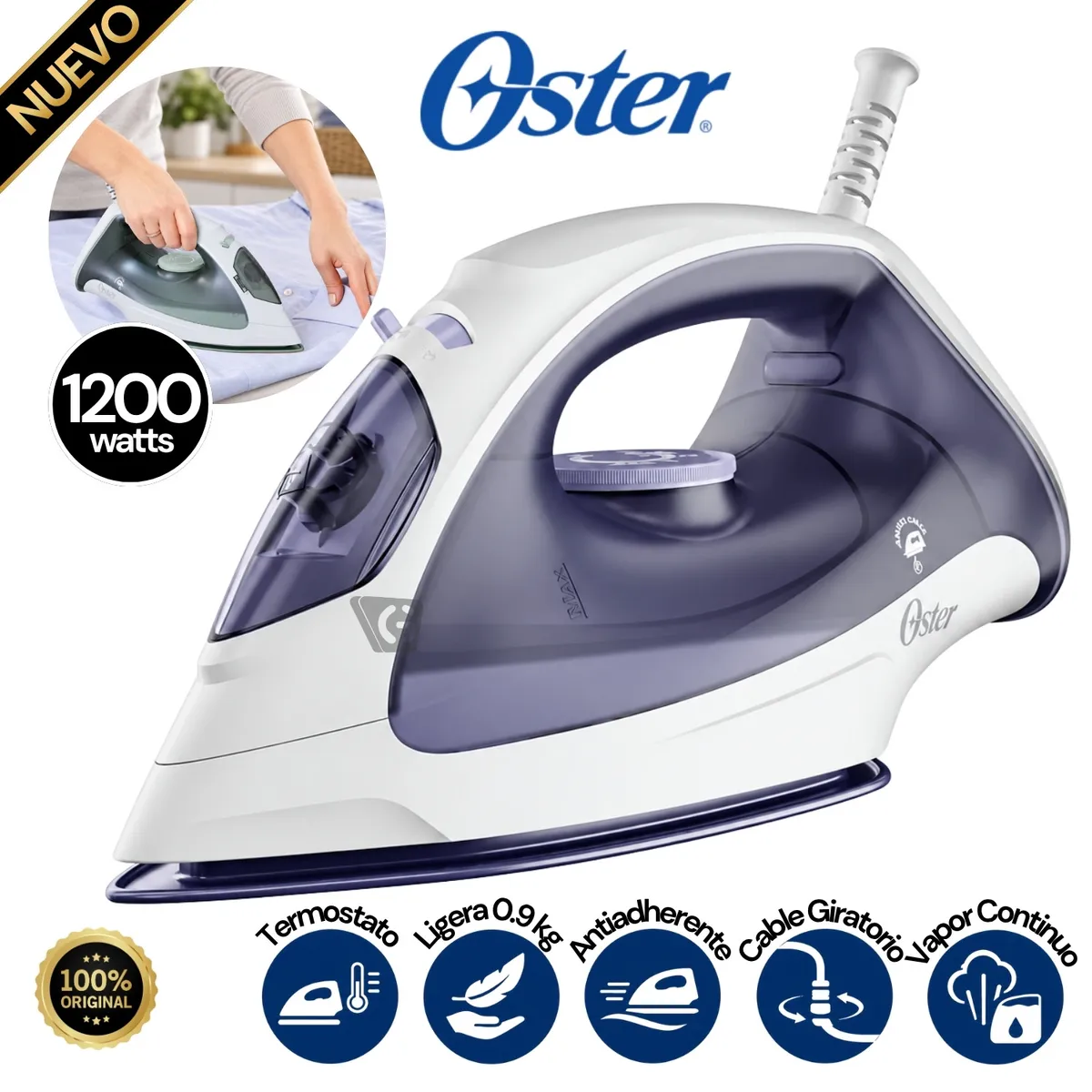 PLANCHA OSTER GCSTBS3802 DE VAPOR LIGERA - 1