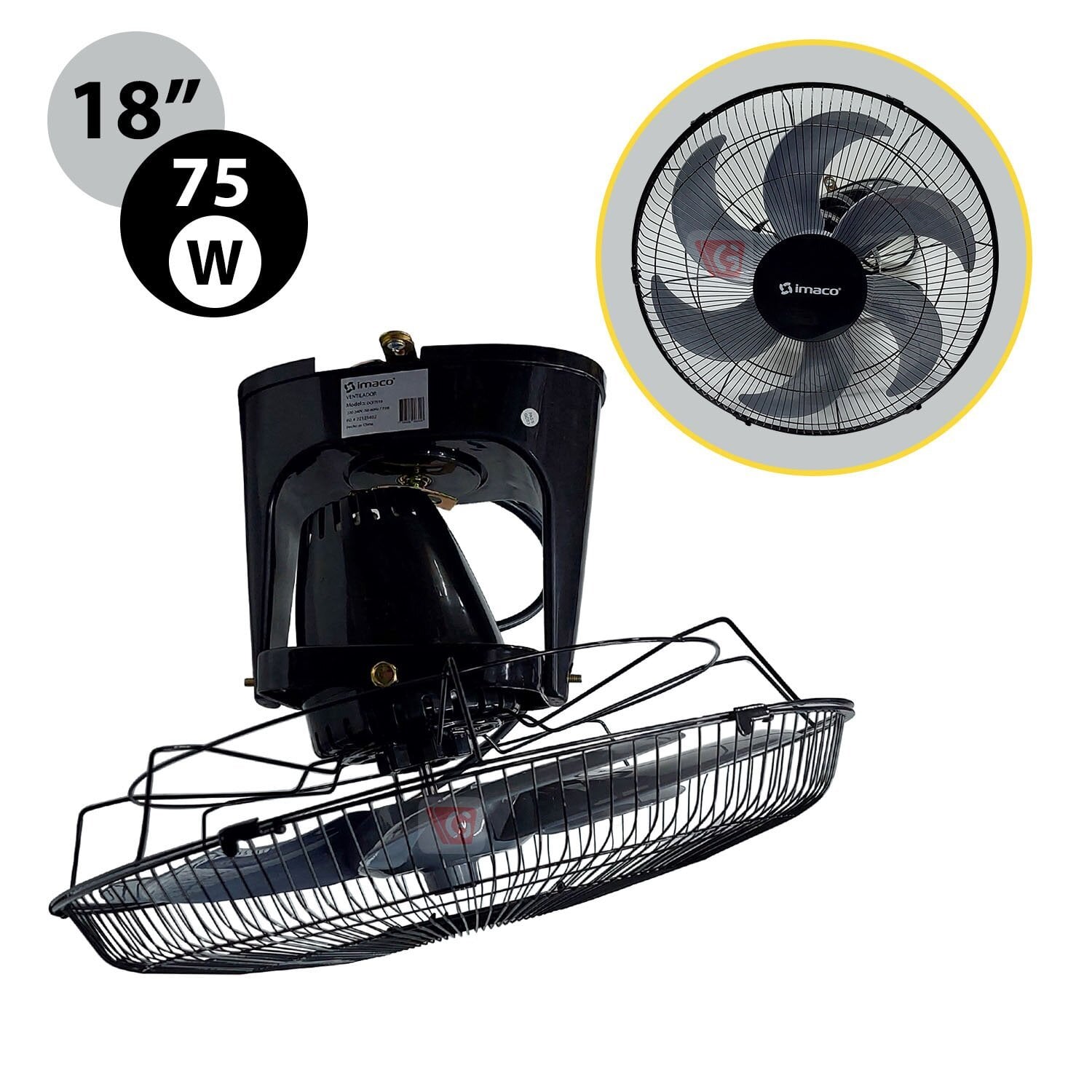 VENTILADOR DE TECHO IMACO 75 WATTS 18" OCF7919 - 1