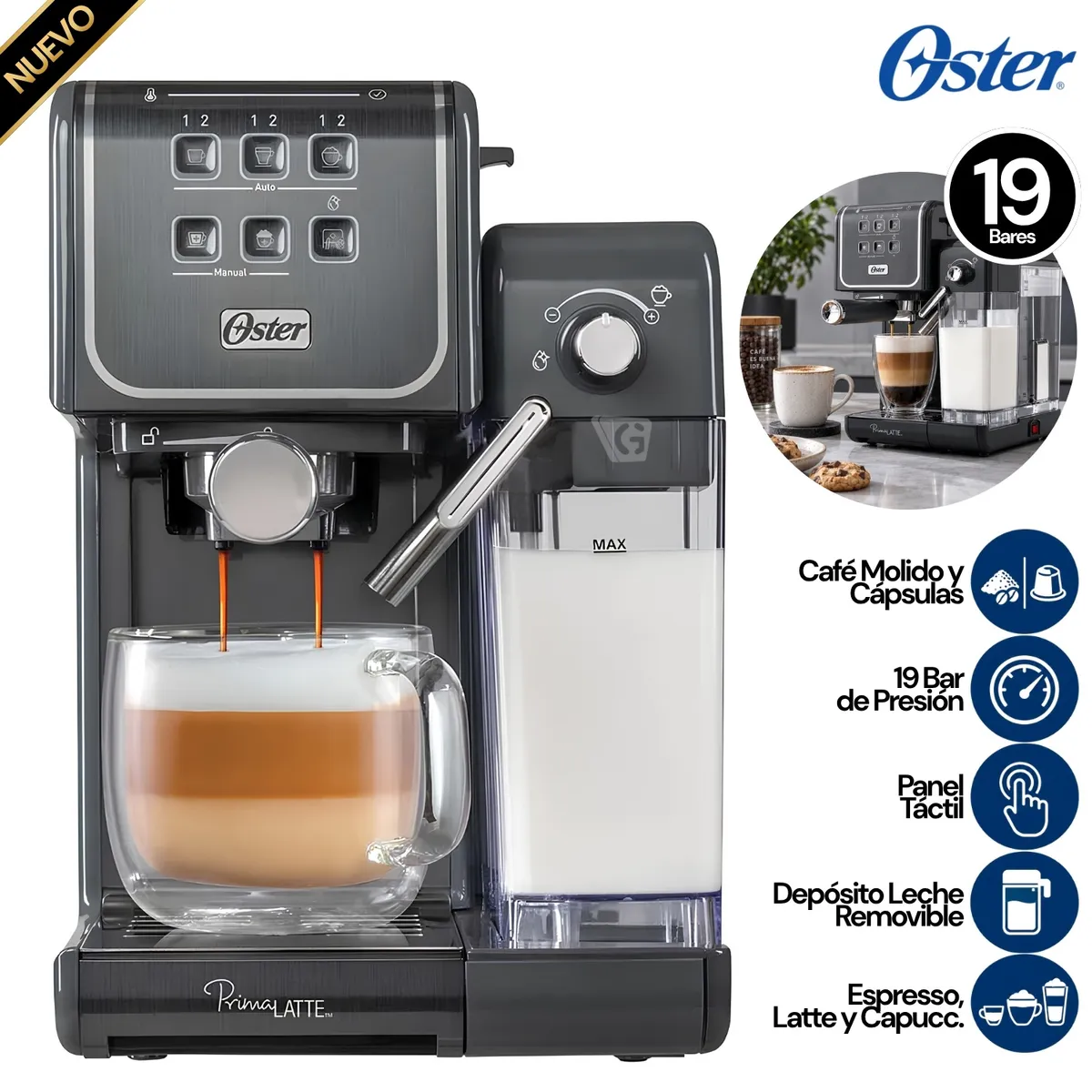 CAFETERA OSTER BVSTEM6801M PRIMALATTE™ TOUCH - 1
