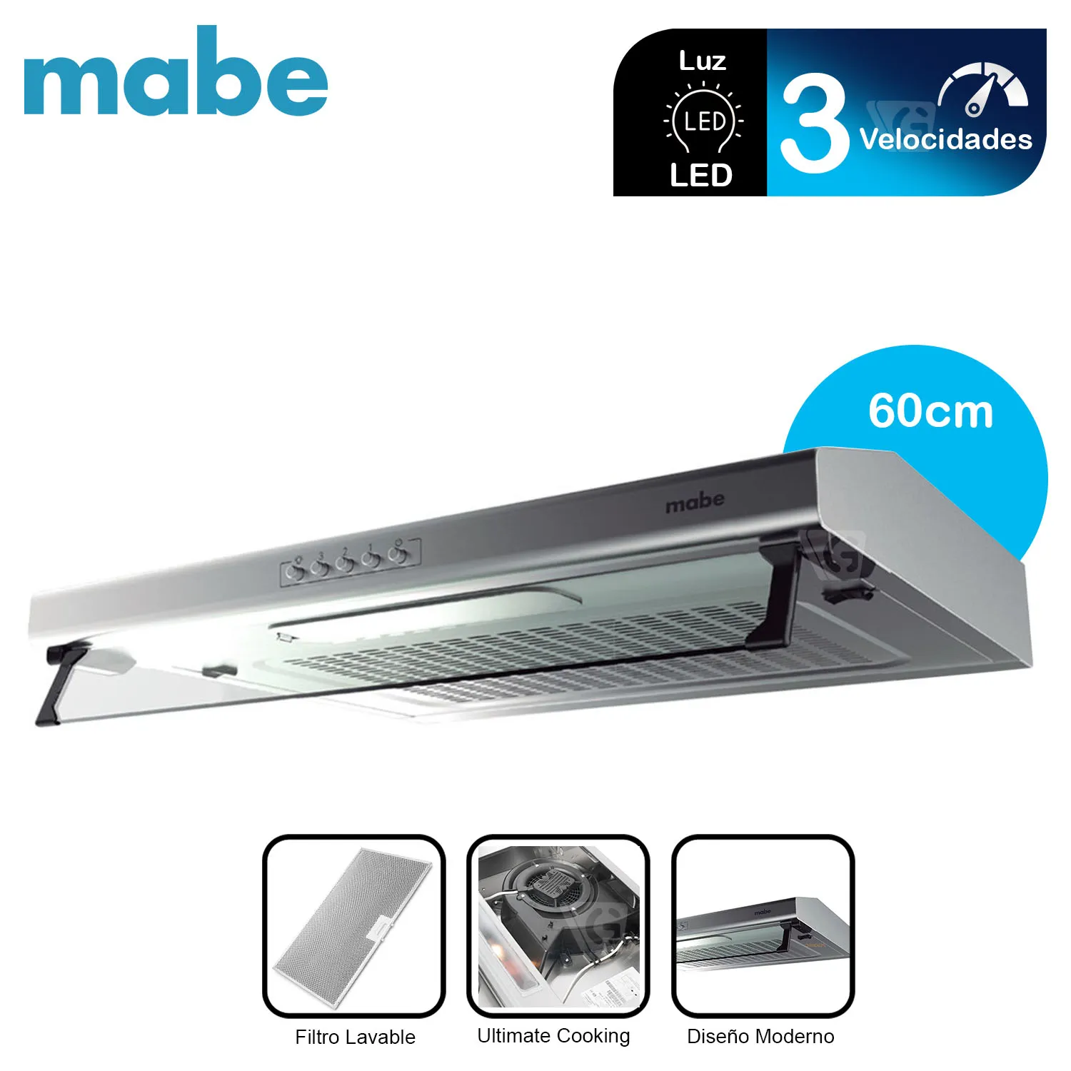 COCINA DE PISO A GAS 52 CM MABE TX5110P2 + CAMPANA 60 CM CMU6020PI0 - 3