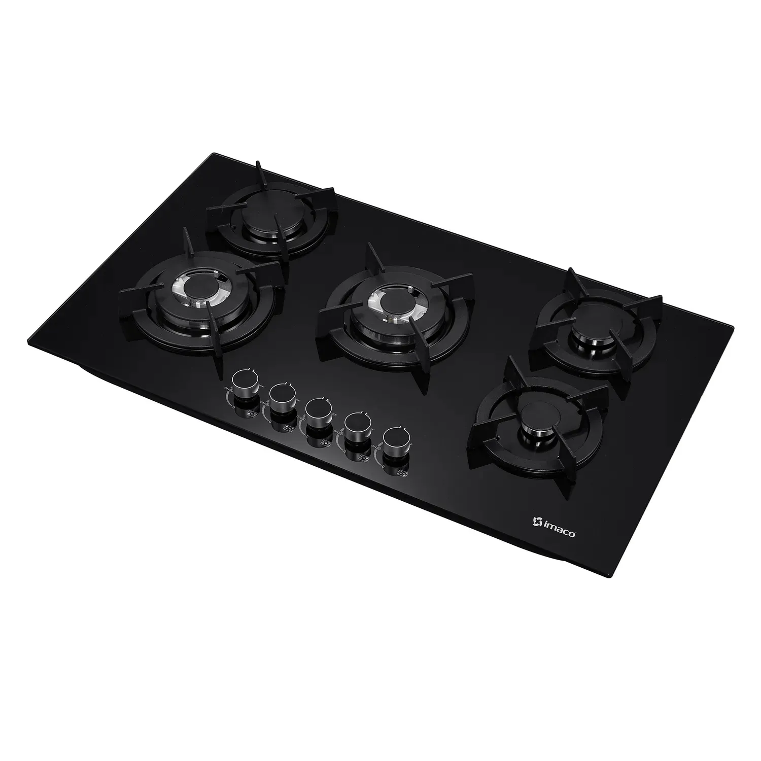 ENCIMERA A GAS IMACO IENC90 – 5 QUEMADORES - 90 CM - VIDRIO TEMPLADO NEGRO - 6