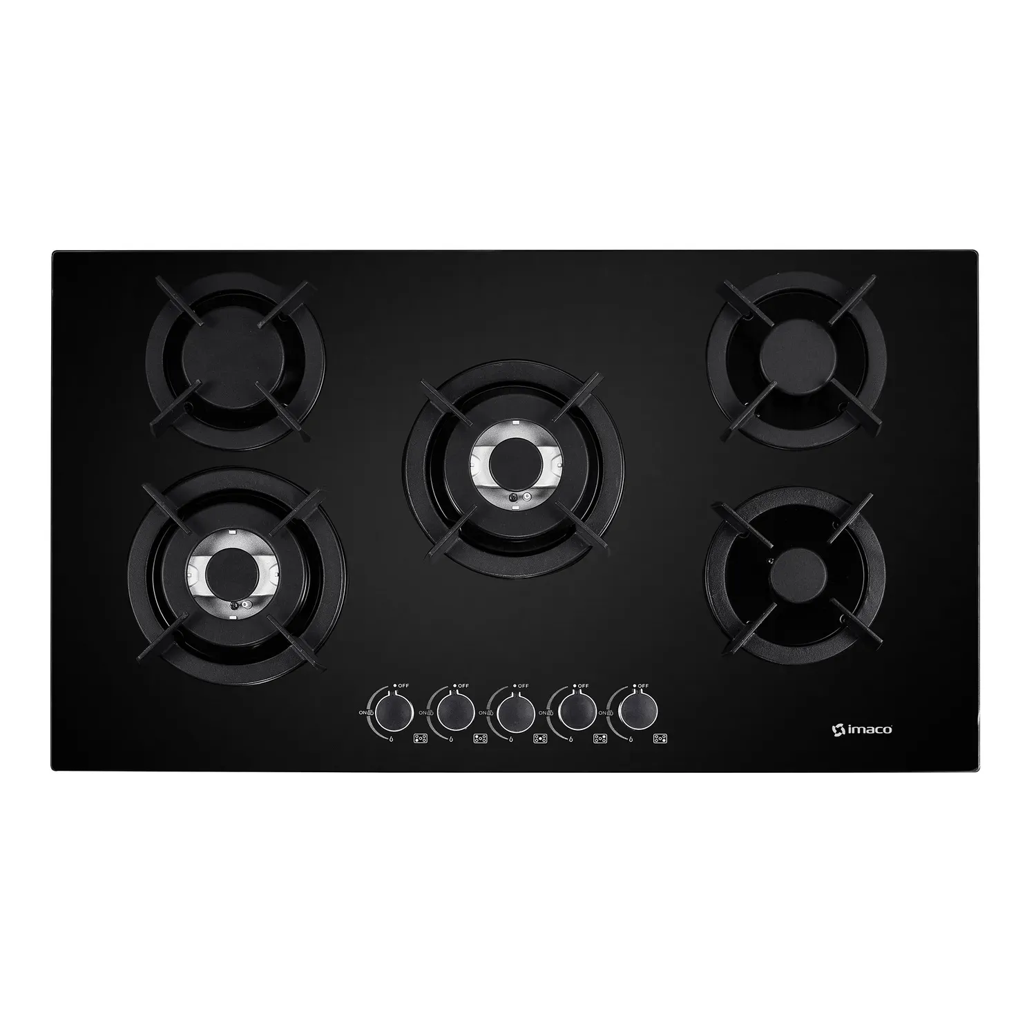 ENCIMERA A GAS IMACO IENC90 – 5 QUEMADORES - 90 CM - VIDRIO TEMPLADO NEGRO - 4