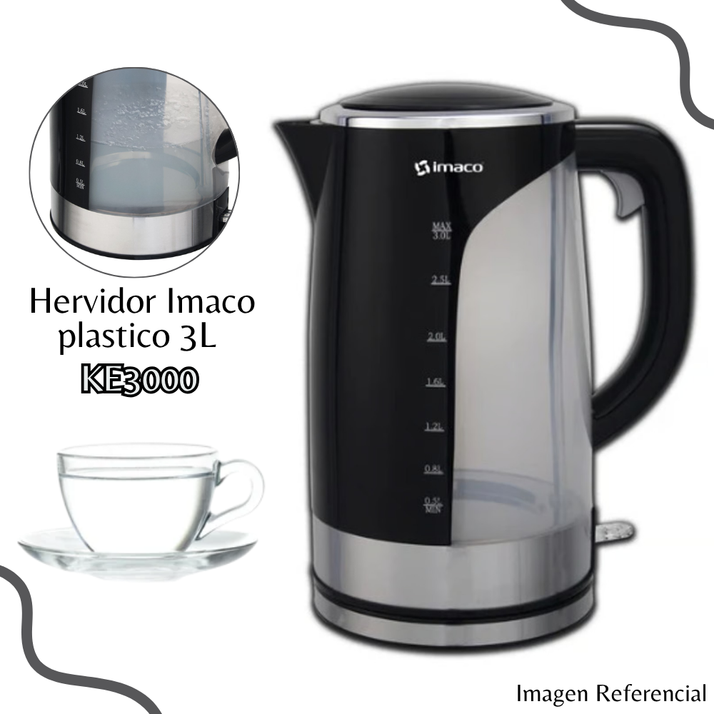 HERVIDOR ELÉCTRICO IMACO DE 3 LT DE 2200W - KE3000 - 1