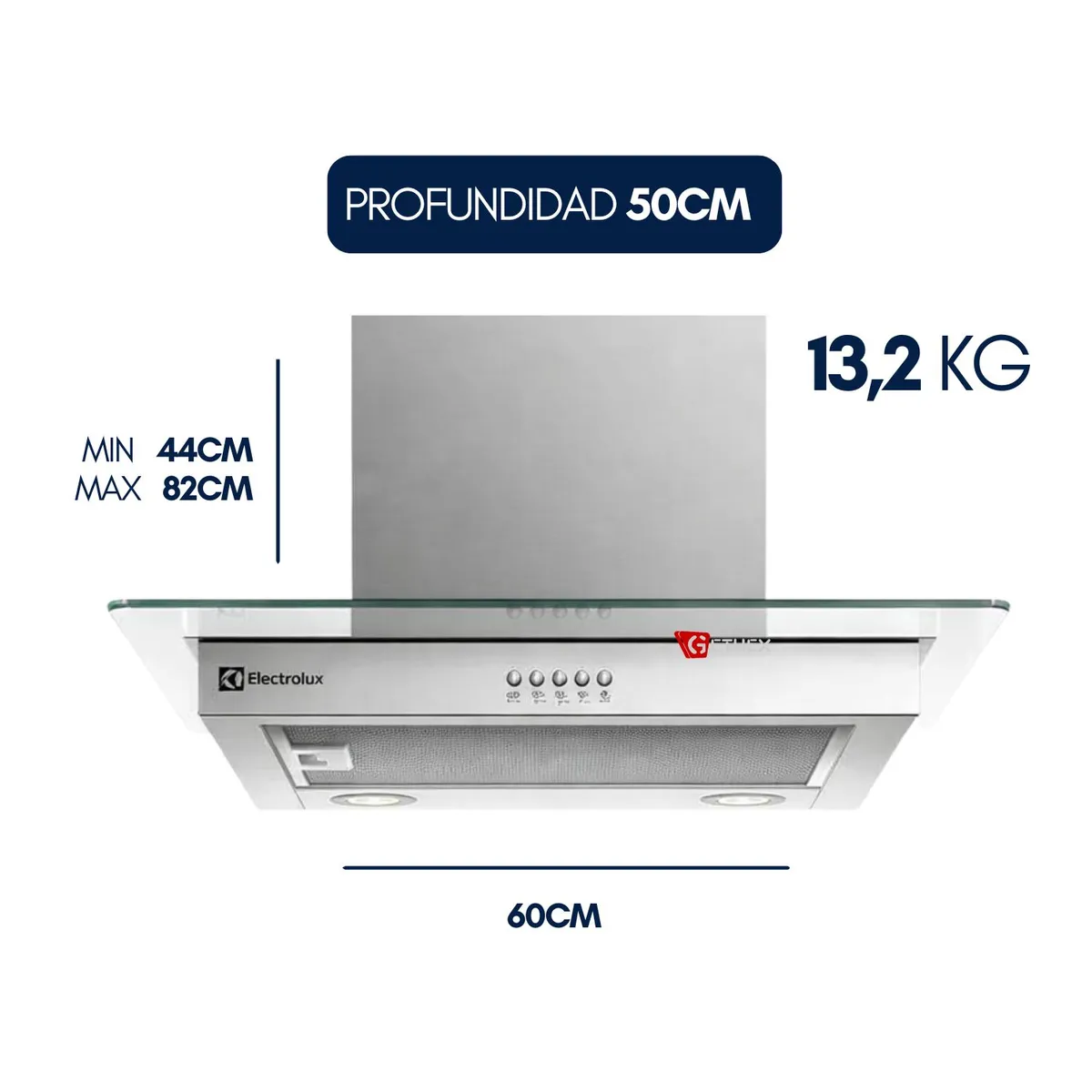 CAMPANA DE PARED 60CM EFFICIENT ACERO INOXIDABLE CE6VX ELECTROLUX - 2