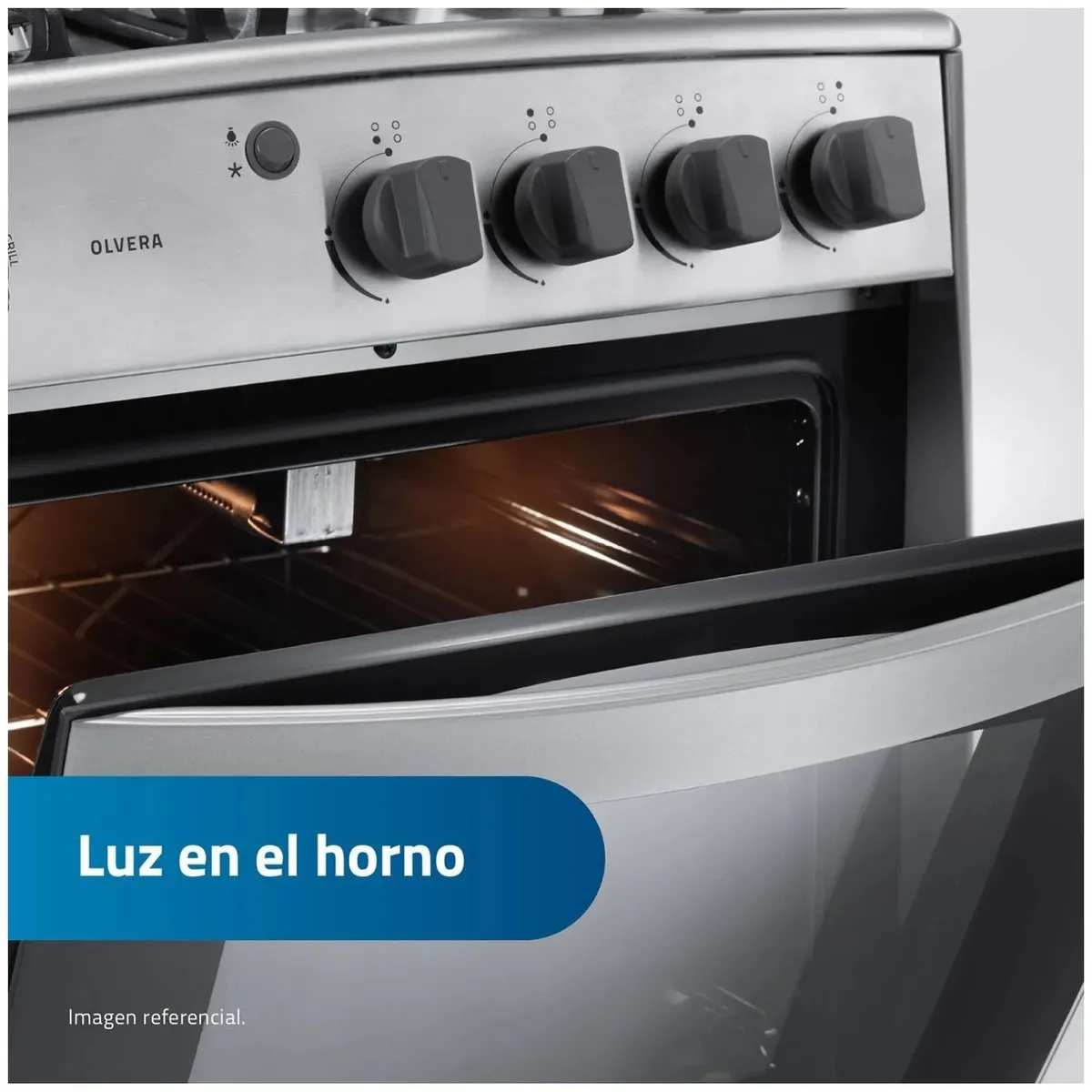 COCINA A GAS INDURAMA OLVERA QZ 4 QUEMADORES - CROMA - 6