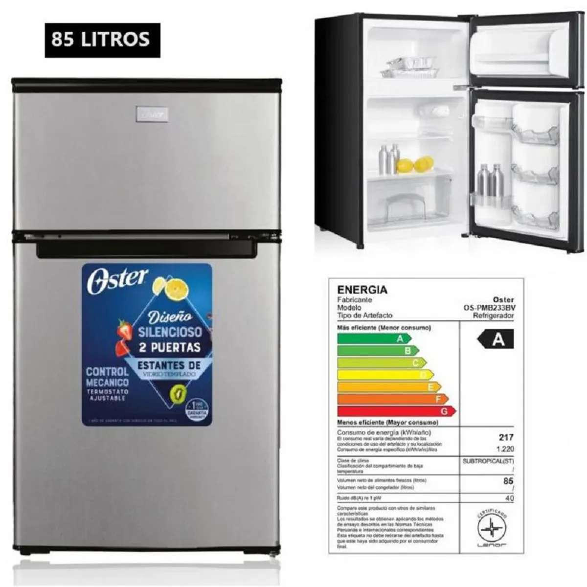 FRIGOBAR OSTER 85L OS-PMB233BV SILVER - 1