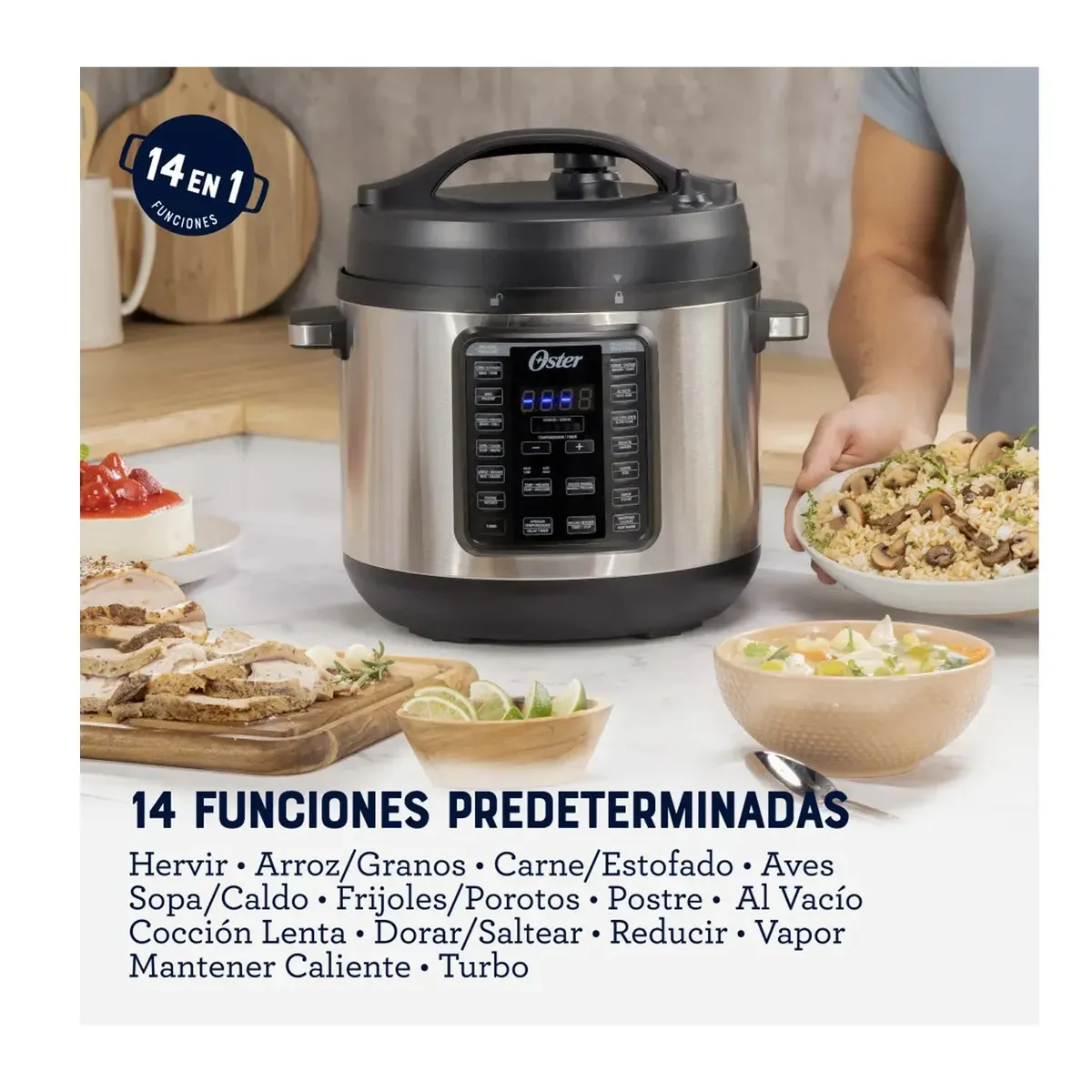 MULTIOLLA TURBO OSTER DIAMONDFORCE 14 FUNCIONES 7.5L CKSTPCECT75DF - 3