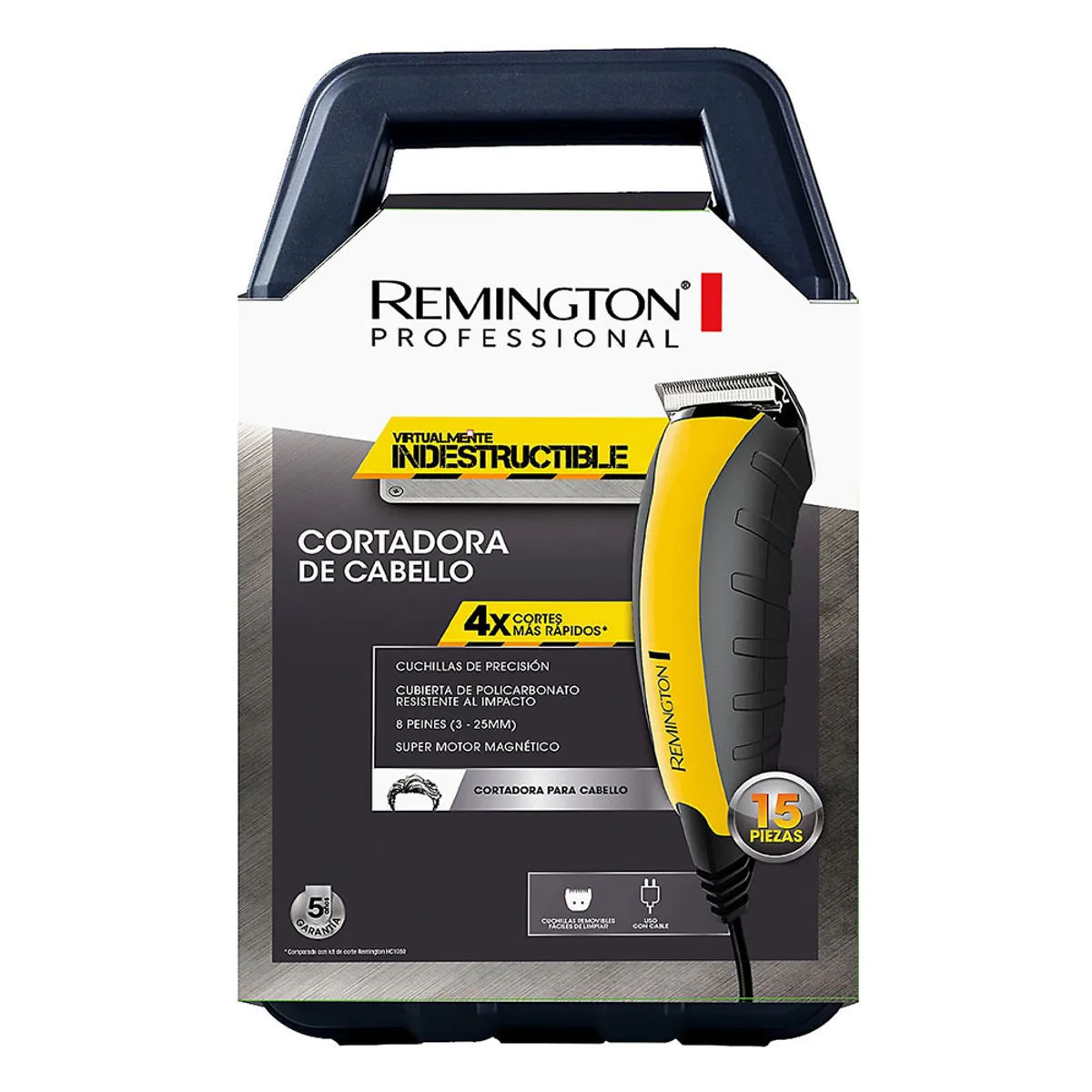 CORTADOR DE CABELLO REMINGTON VIRTUALMENTE INDESTRUCTIBLE HC5850 AMARILLO - 5