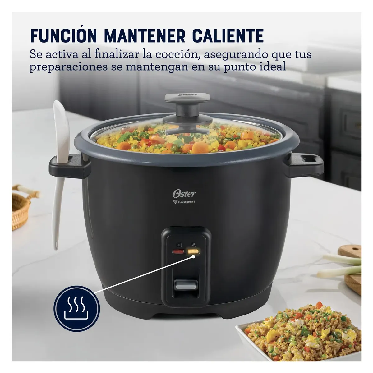 OLLA ARROCERA OSTER DE 1.8 L DIAMONDFORCE CKSTRCB10DFBLK NEGRO - 3