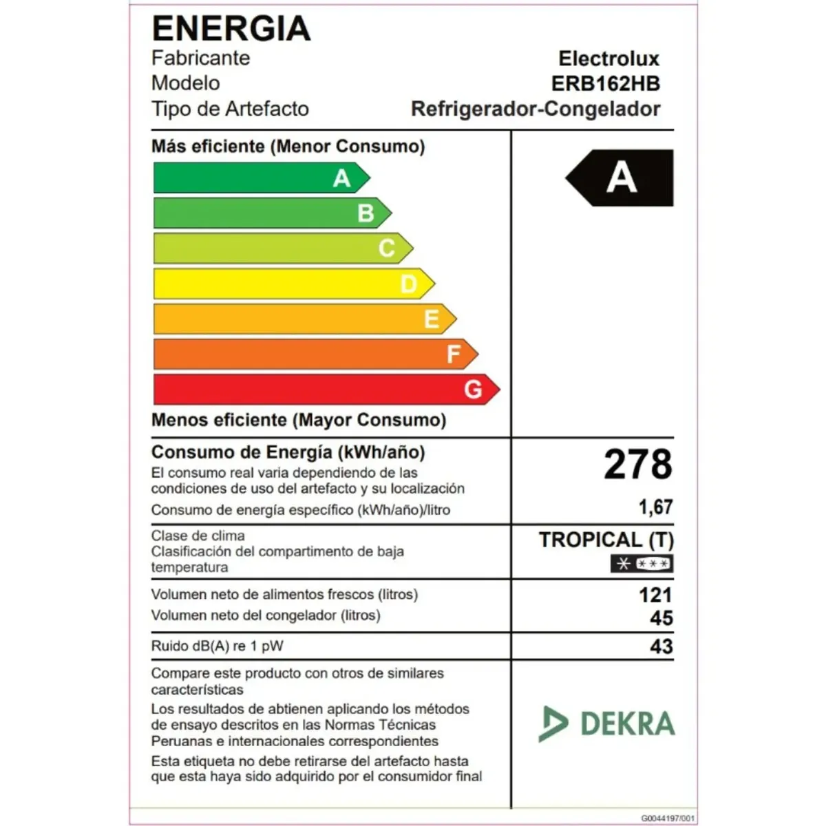 REFRIGERADORA BOTTOM FREEZER ELECTROLUX 166 LT. ERB162HB - NEGRO - 8