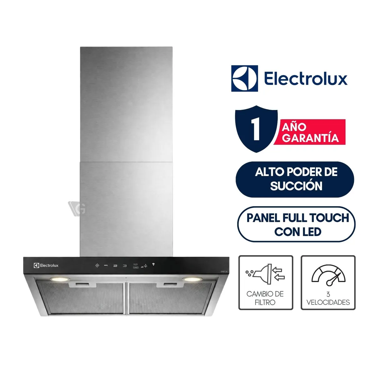 CAMPANA EMPOTRABLE ELECTROLUX DECORATIVA 60CM CE6TF - 1