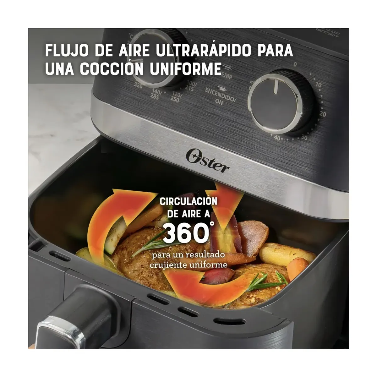 FREIDORA DE AIRE MANUAL OSTER® 4L CKSTAF401MDF - 4