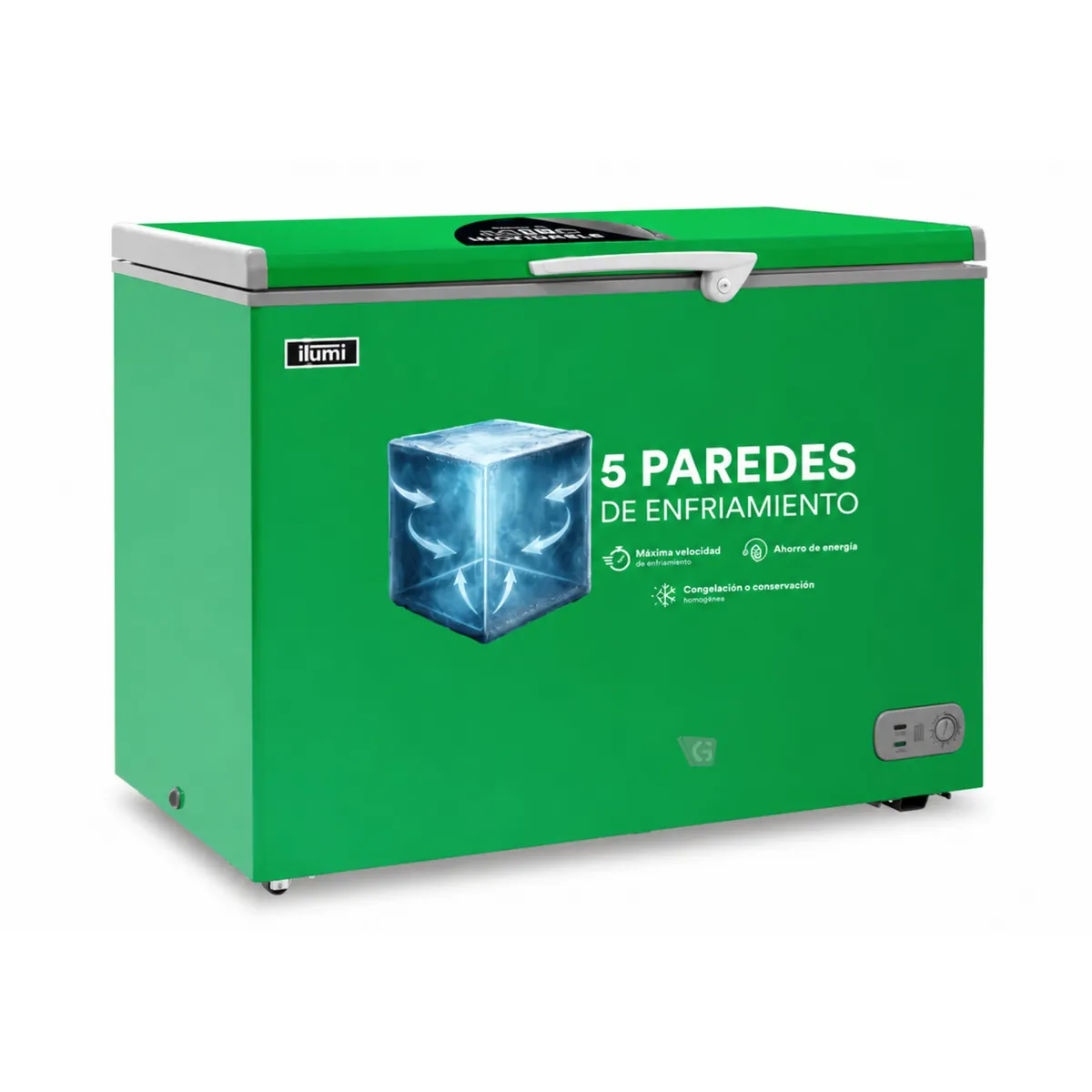 CONGELADOR ILUMI CON TINA DE ACERO INOXIDABLE DE 340 LITROS TFI-3400GR VERDE - 5