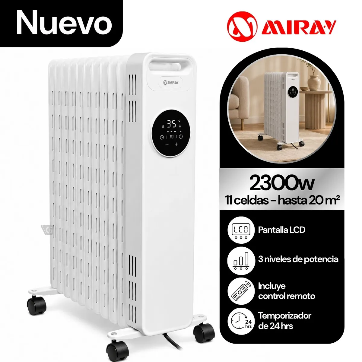 ESTUFA TERMO RADIADOR MIRAY TRM-1105D 11 CELDAS - 1