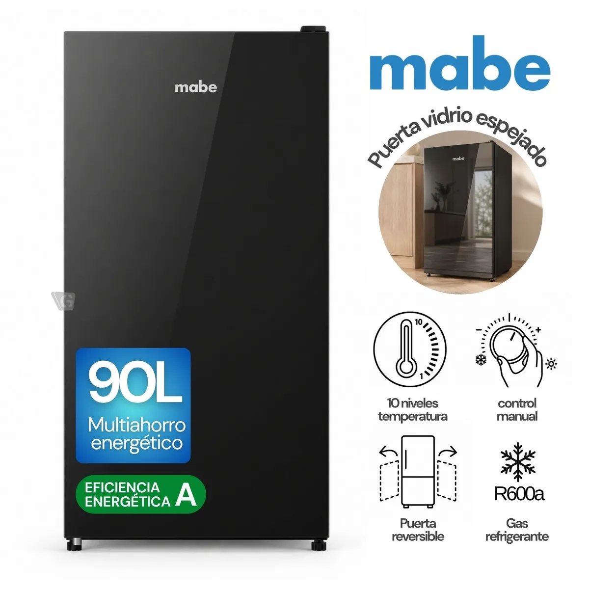FRIGOBAR DE 90 L NEGRO MABE - RMF04PV1 - 1