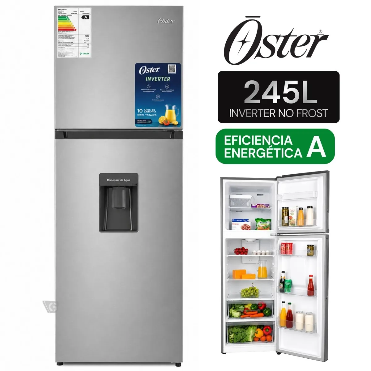 REFRIGERADORA OSTER 245L INVERTER NO FROST - OS-PNFH2902VD - 1