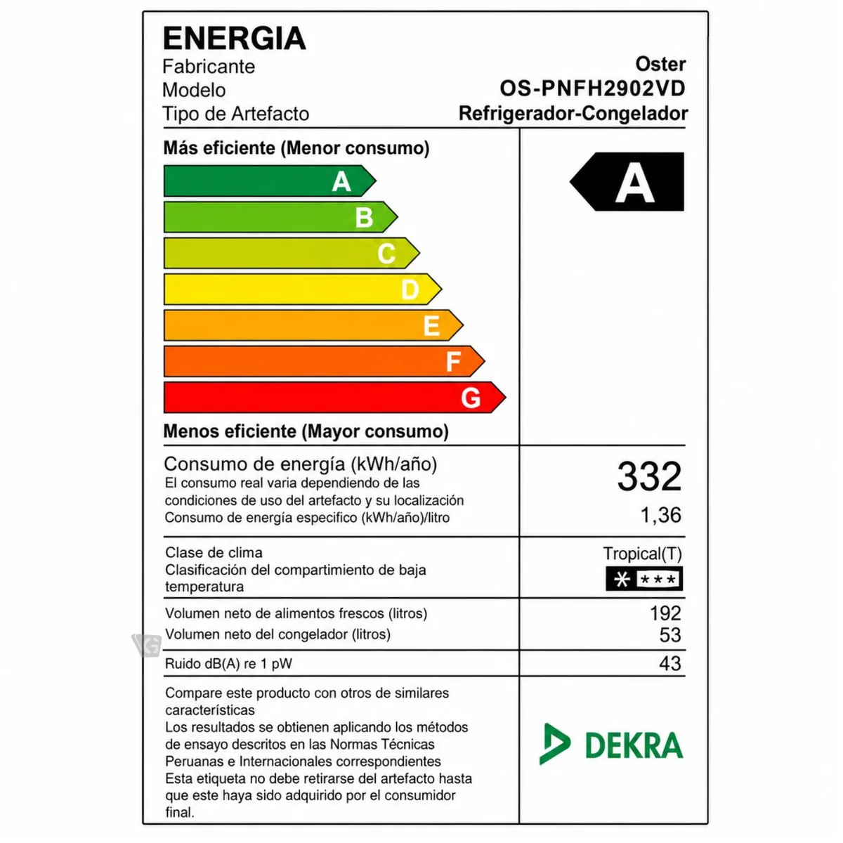 REFRIGERADORA OSTER 245L INVERTER NO FROST - OS-PNFH2902VD - 6