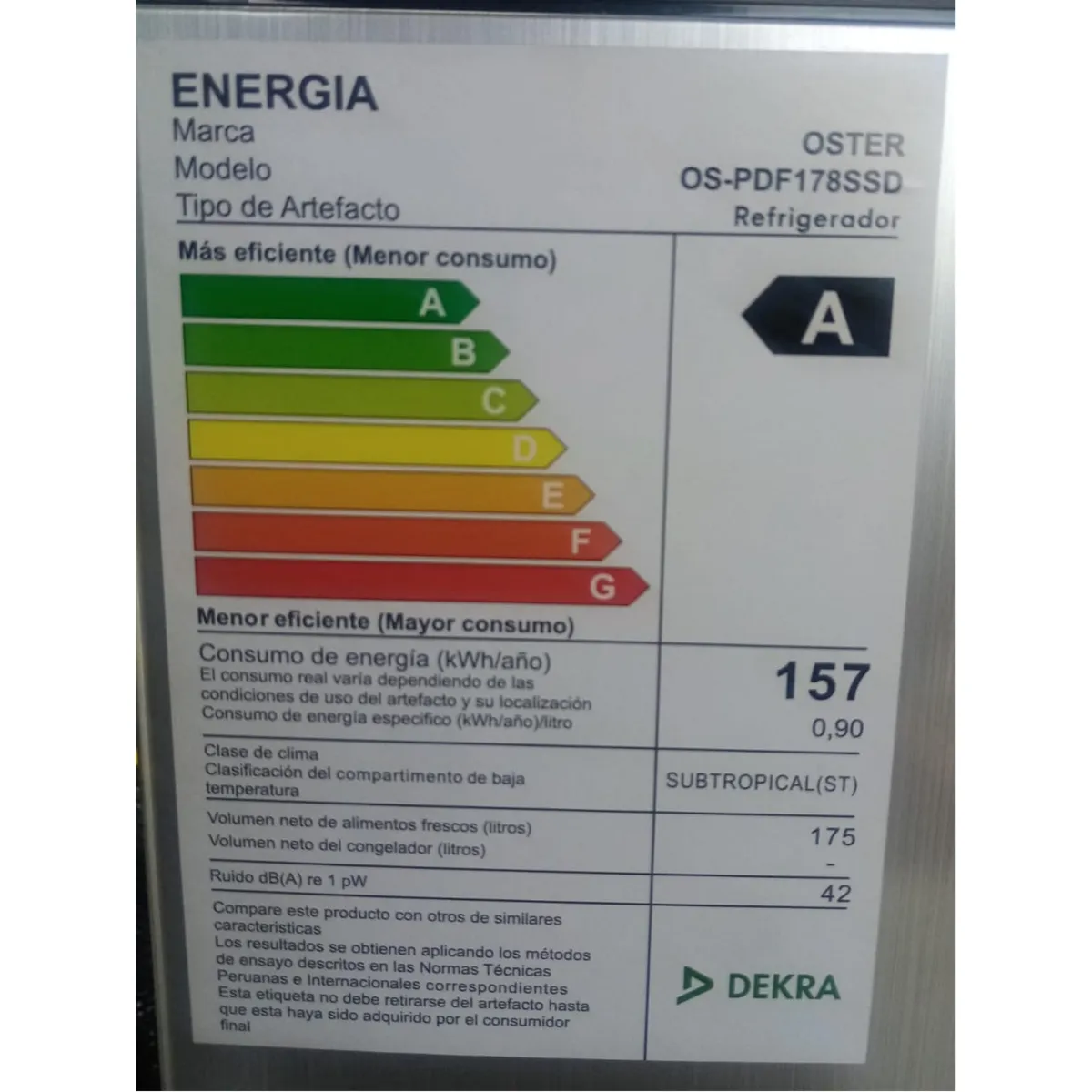REFRIGERADORA FROST 175L OSTER OS PDF178SSD - 6