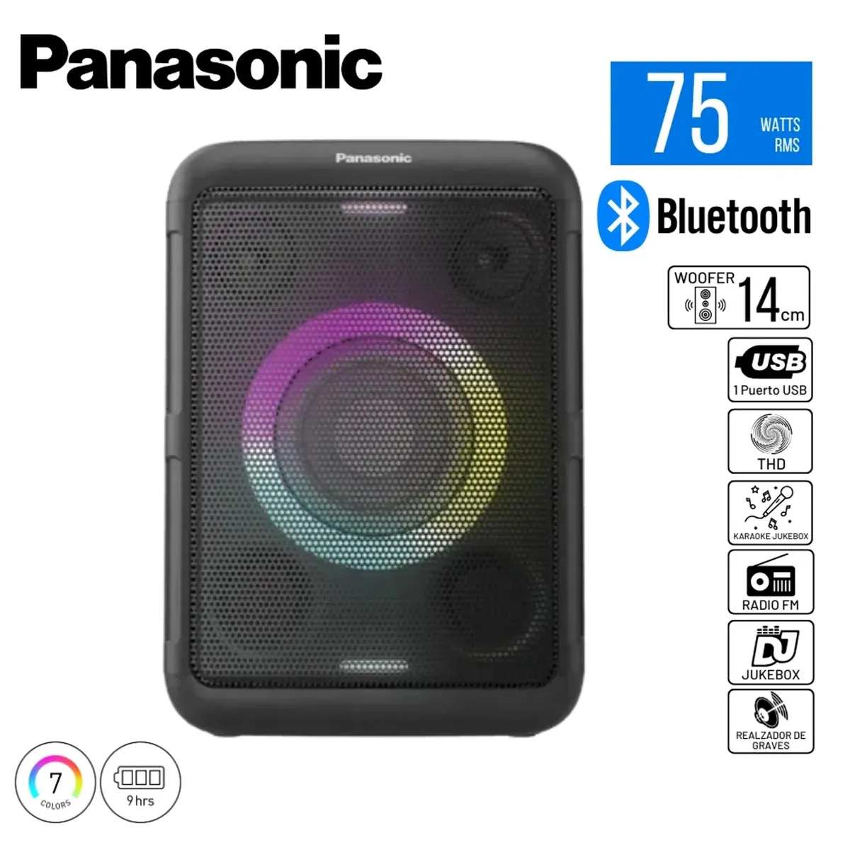 PARLANTE BLUETOOTH INALÁMBRICO PANASONIC SC-BMAX5E-K 75W - 1