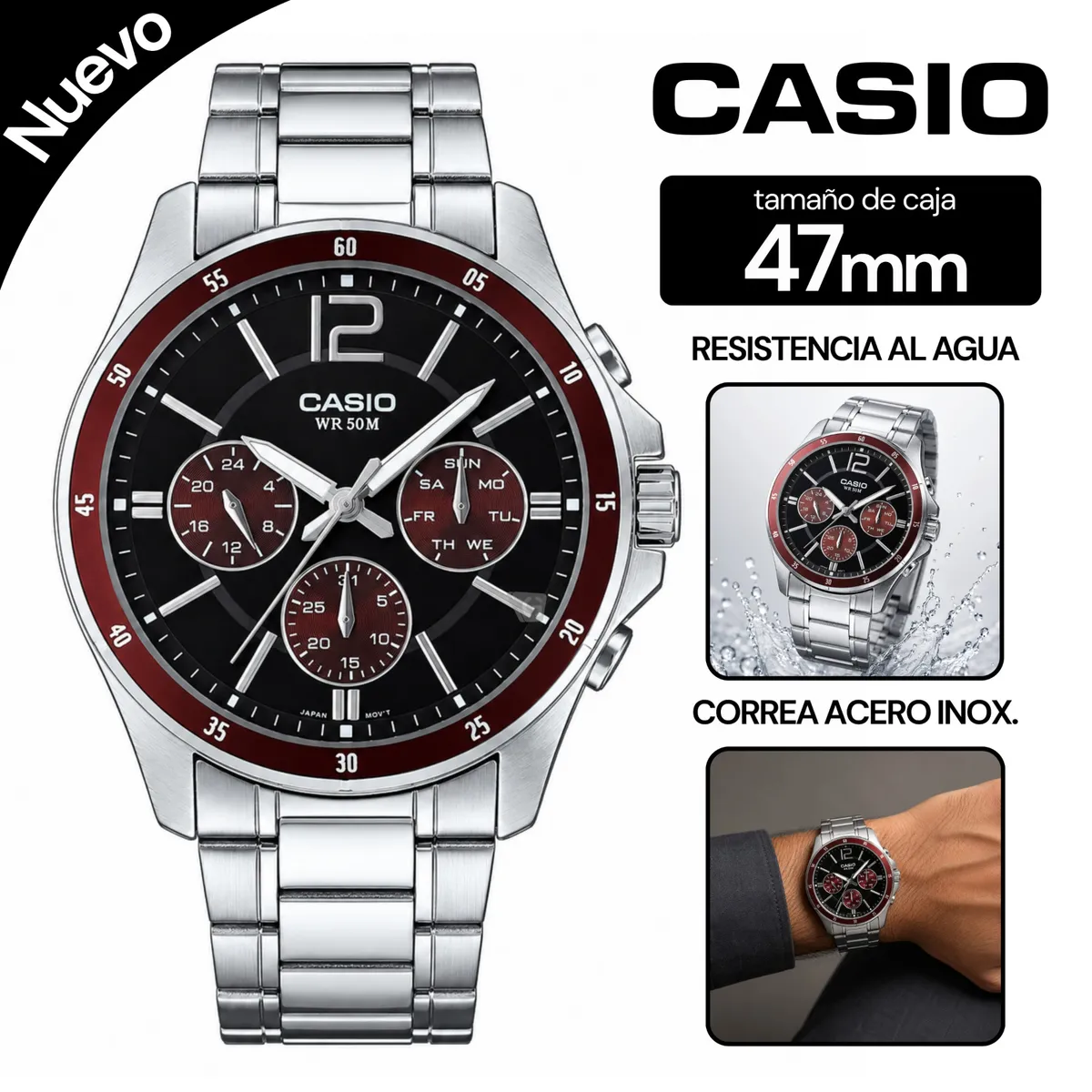 RELOJ CASIO PARA HOMBRE MTP-1374D-5AV - 1
