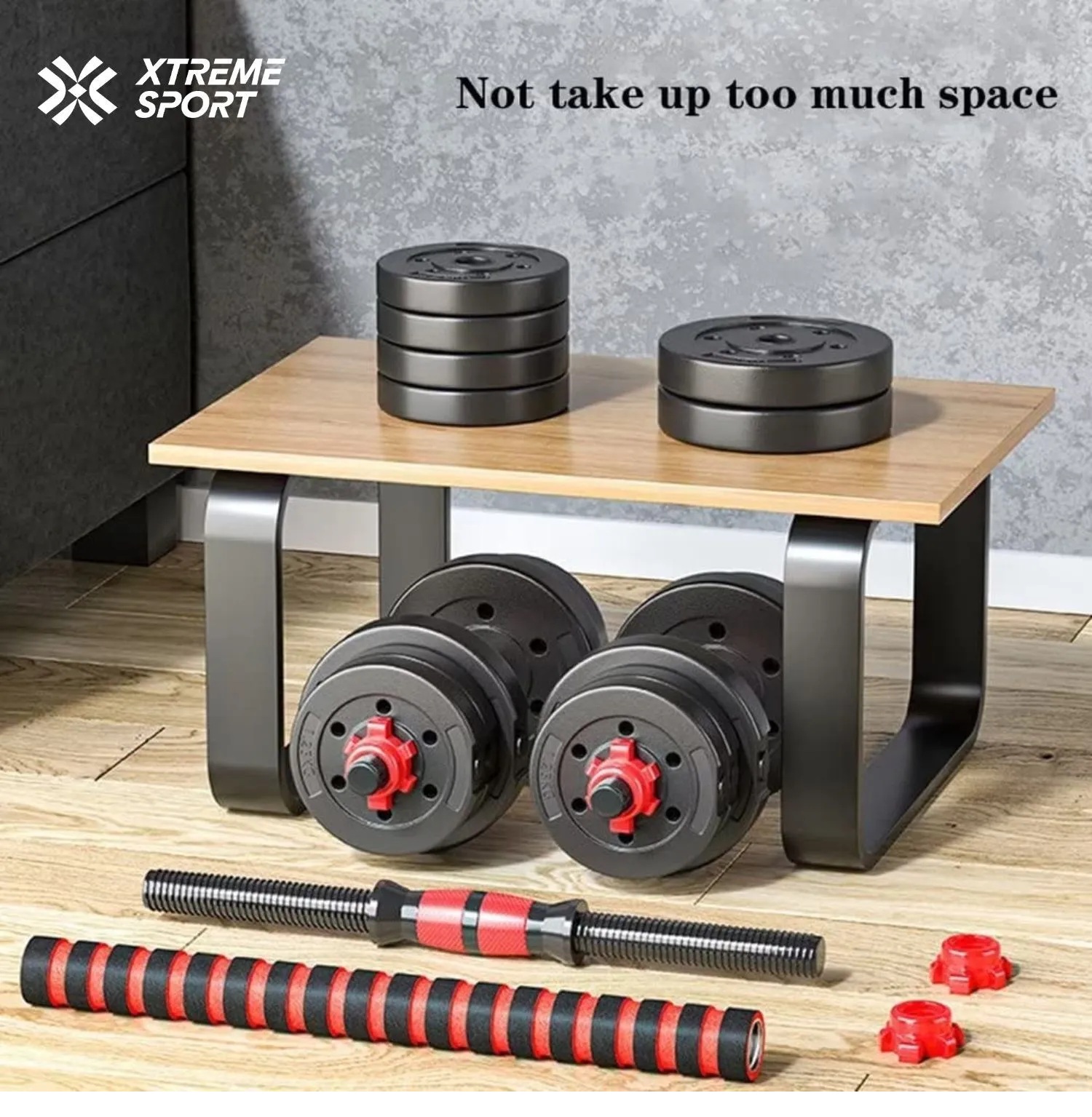 MANCUERNAS SET DE 30 KG CONVERTIBLES + BARRA + ASAS - 6