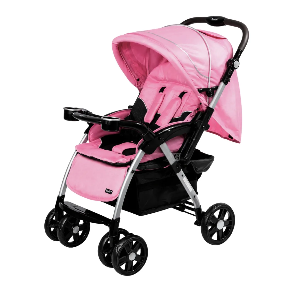 COCHE CUNA YODIE EBABY 1142-2 ROSADO - 2