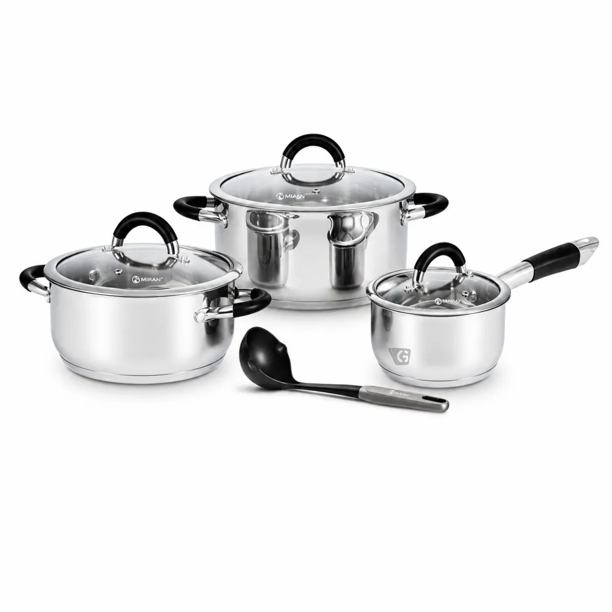 JUEGO DE OLLAS MIRAY JOM-506N 7 PZAS ACERO INOX - 3