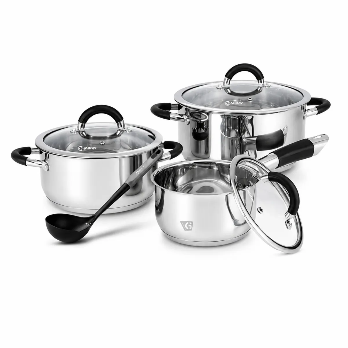 JUEGO DE OLLAS MIRAY JOM-506N 7 PZAS ACERO INOX - 4