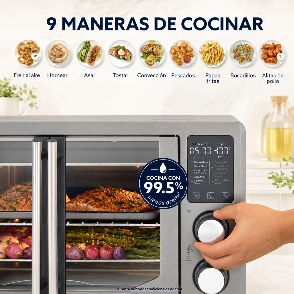 HORNO CON FREIDORA DE AIRE DIGITAL OSTER® DE 42 LITROS, PUERTAS FRANCESAS, TSSTTV42FDDAFNS - 4