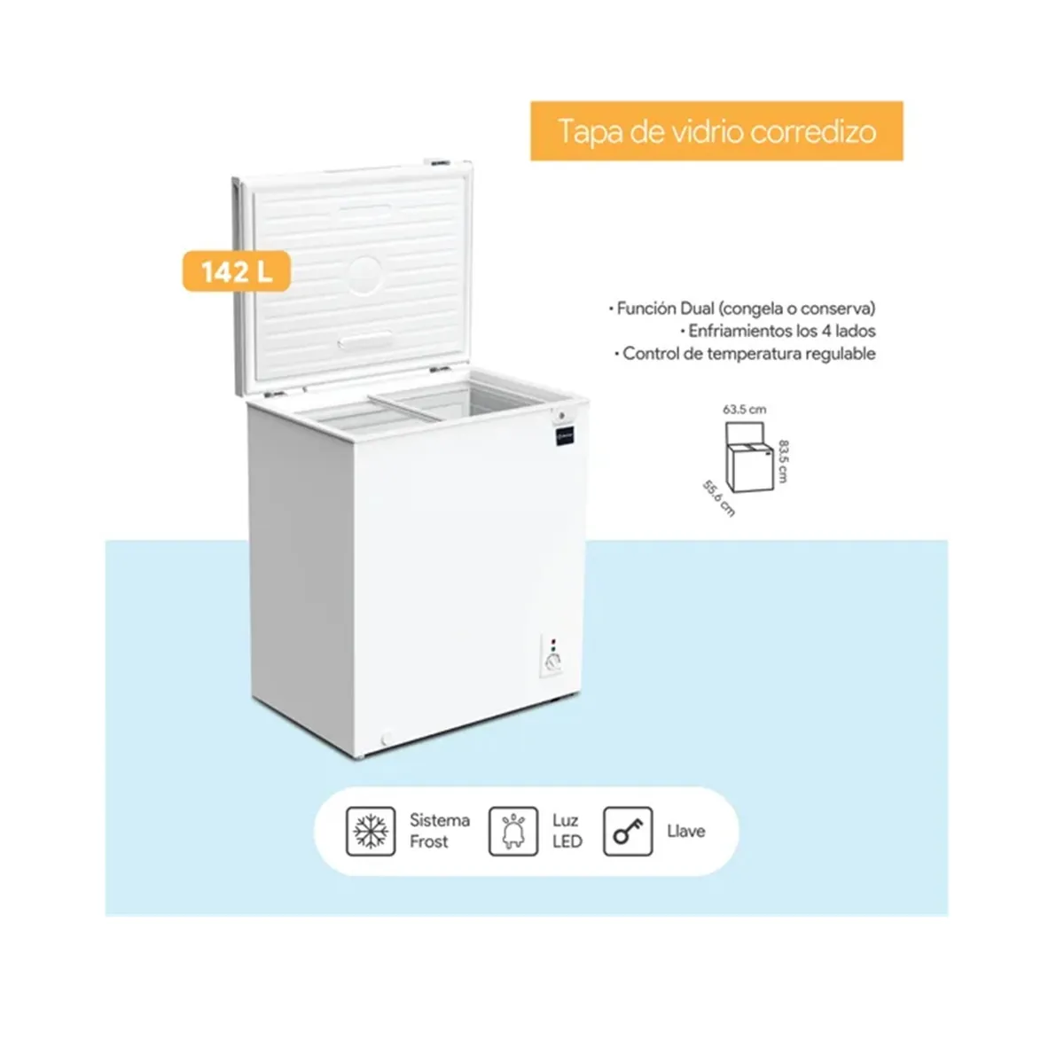 CONGELADORA MIRAY CM-143H 142 L - 3