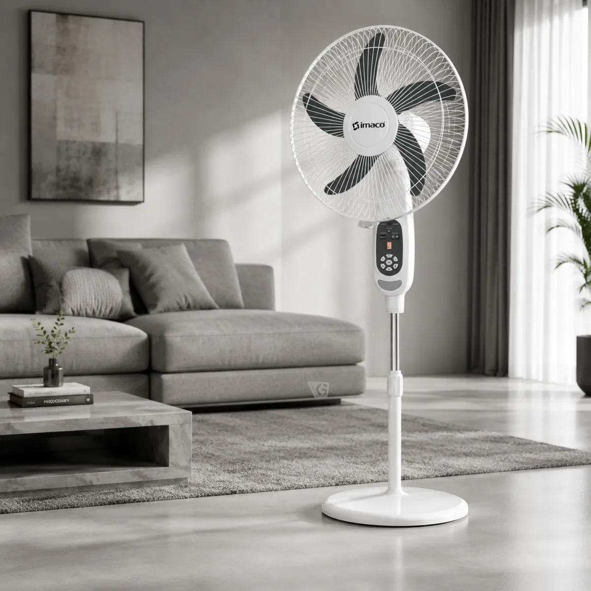VENTILADOR 16 SOLAR RECARGABLE DE PEDESTAL FAN1618SOL IMACO - 5