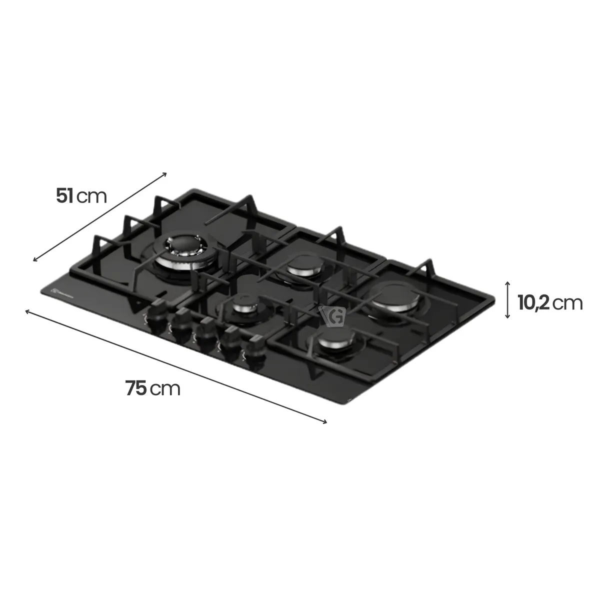 ENCIMERA A GAS 5 HORNILLAS 75CM MESA DE VIDRIO ELECTROLUX KE5CB - 3