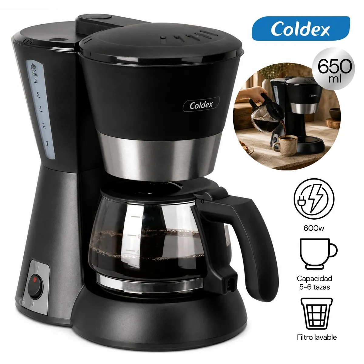 CAFETERA COLDEX 6 TAZAS – CX CAF6 - 1