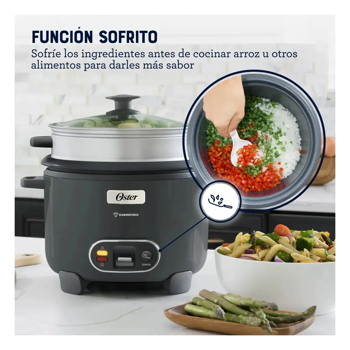 OLLA ARROCERA DIAMONDFORCE OSTER GRIS CKSTRC15DFSKE - 3