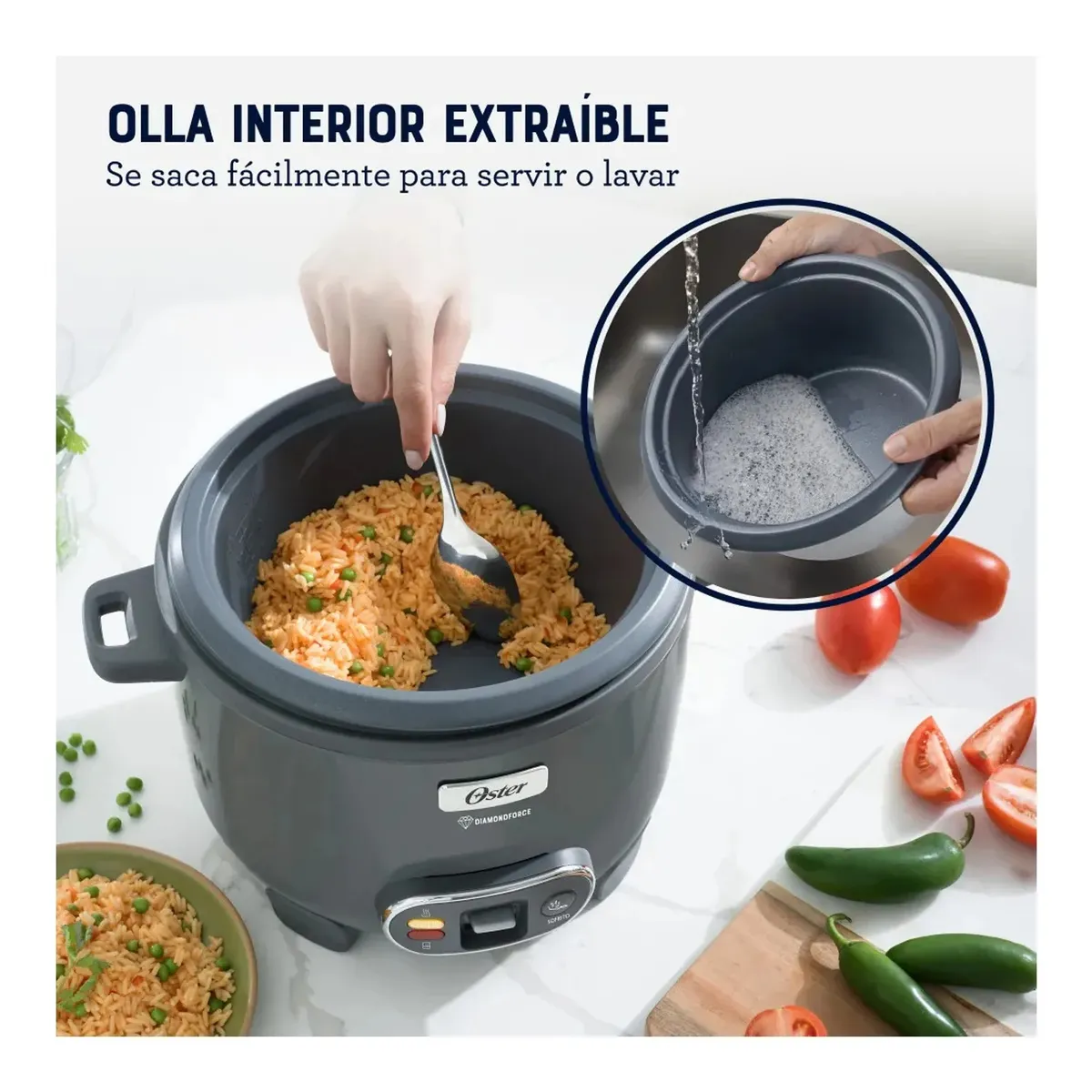 OLLA ARROCERA DIAMONDFORCE OSTER GRIS CKSTRC15DFSKE - 6
