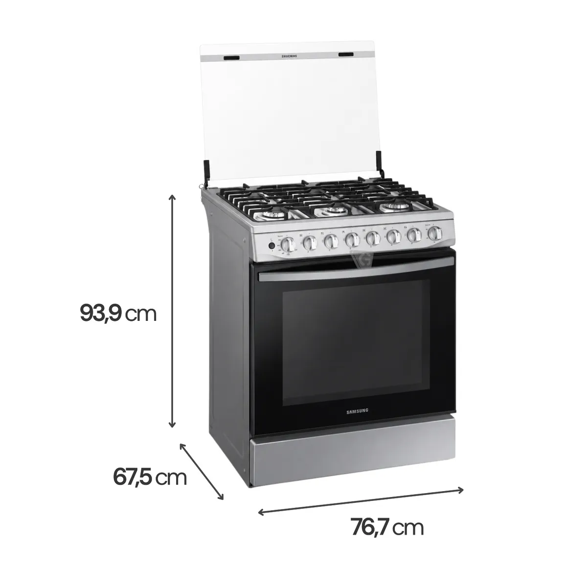 COCINA SAMSUNG A GAS, 6 HORNILLAS BLACK SMOG NX52T5311PS - 4