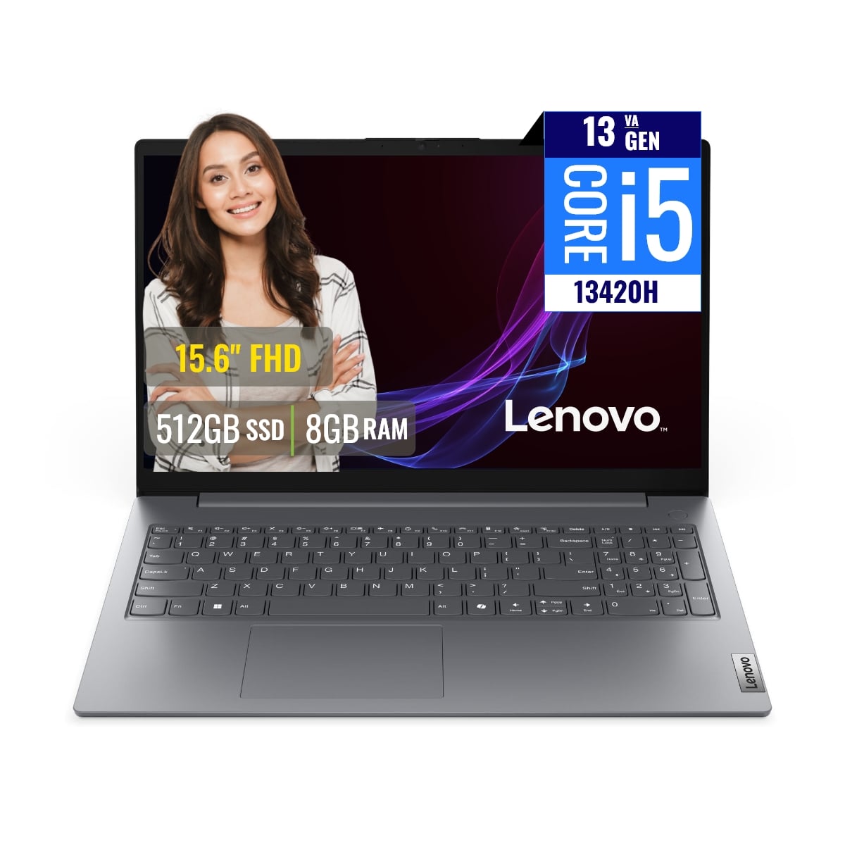 LAPTOP LENOVO V15 G5 IRL INTEL CORE I5 13420H 8GB RAM 512GB SSD M.2 15.6 FHD FREEDOS - 1