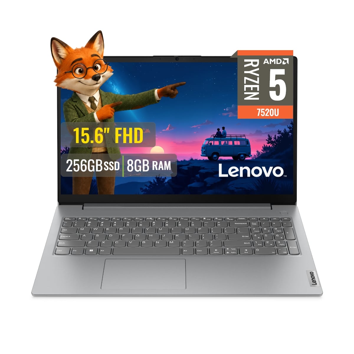 LAPTOP LENOVO V15 G4 AMN AMD RYZEN 5 7520U 8GB RAM 256GB SSD M.2 15.6 FHD FREEDOS - 1