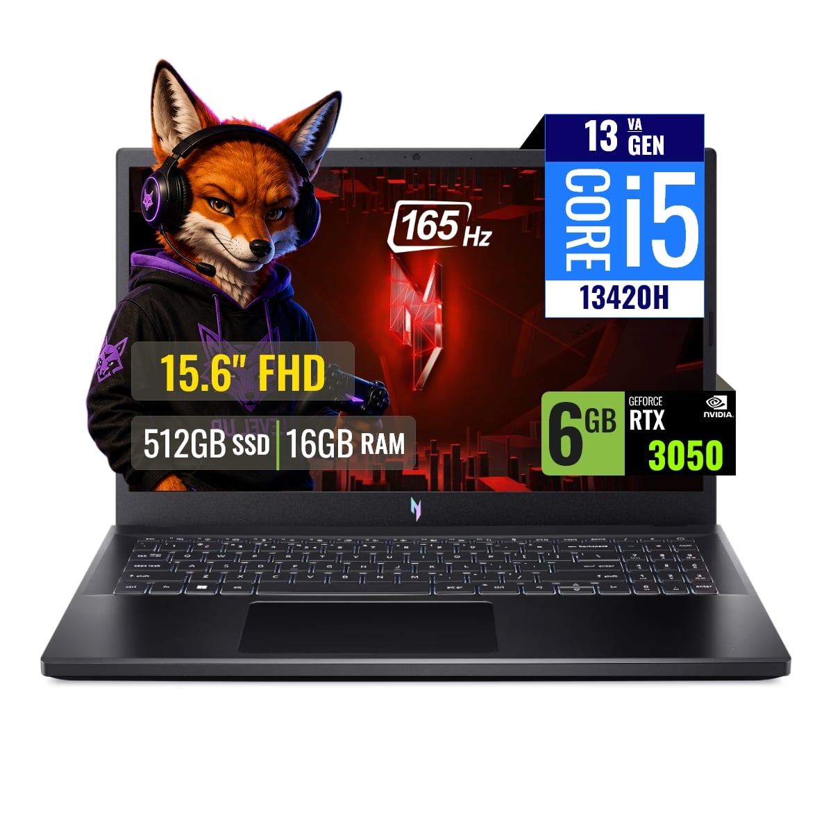 LAPTOP GAMER ACER NITRO V15 INTEL CORE I5 13420H 16GB RAM 512GB SSD 6GB RTX 3050 15.6 FHD FREEDOS - 1