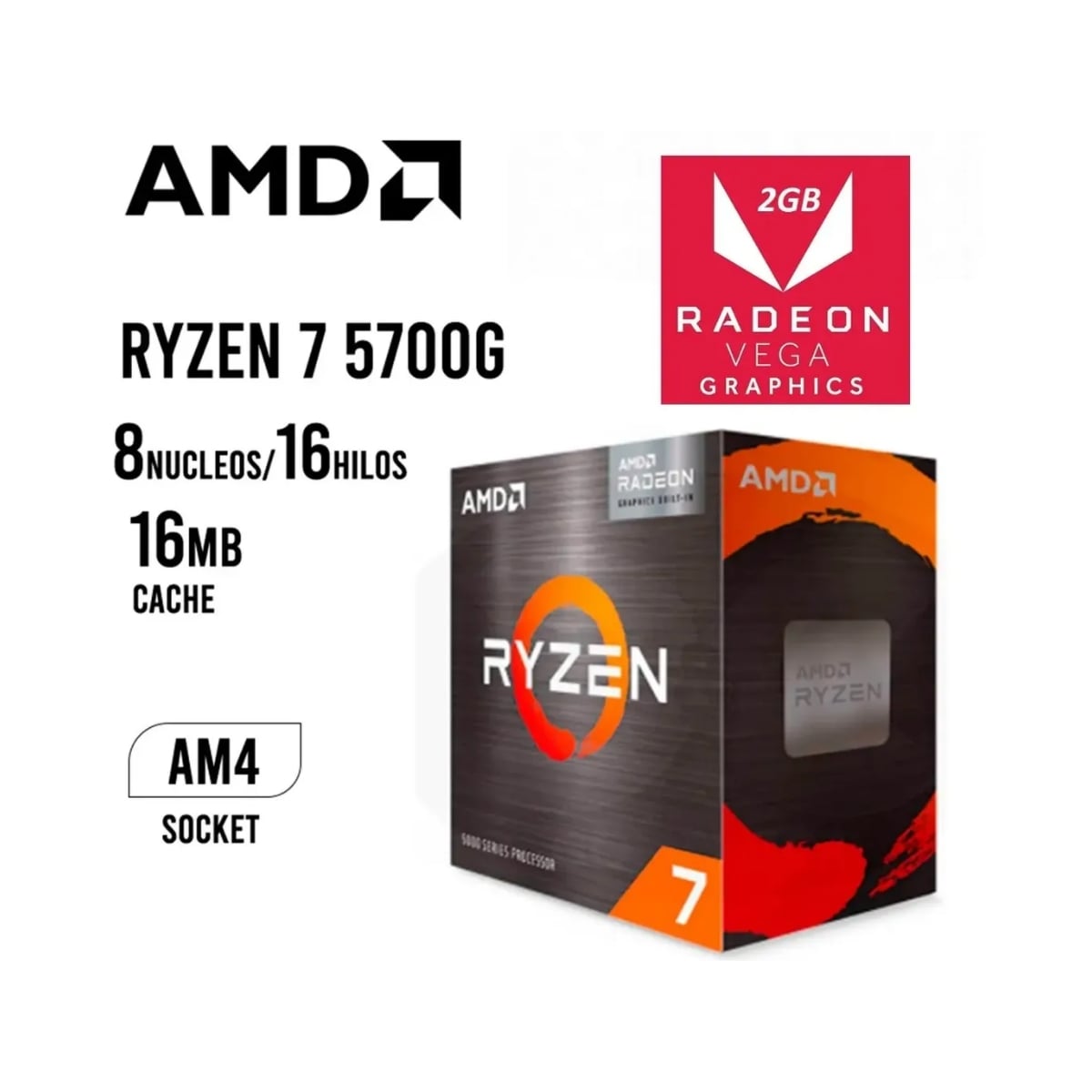 CPU GAMER PCYA AMD RYZEN 7 5700G 16GB RAM DDR4 512GB SSD M.2 2GB RX RANDEON VEGA 8 FREEDOS - 4