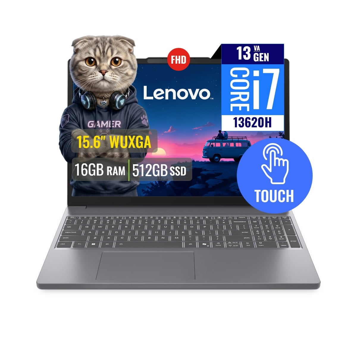LAPTOP LENOVO IDEAPAD SLIM 3 15IRH10 INTEL CORE I7 13620H 16GB RAM 512GB SSD M.2 15.6 TACTIL FREEDOS - 1