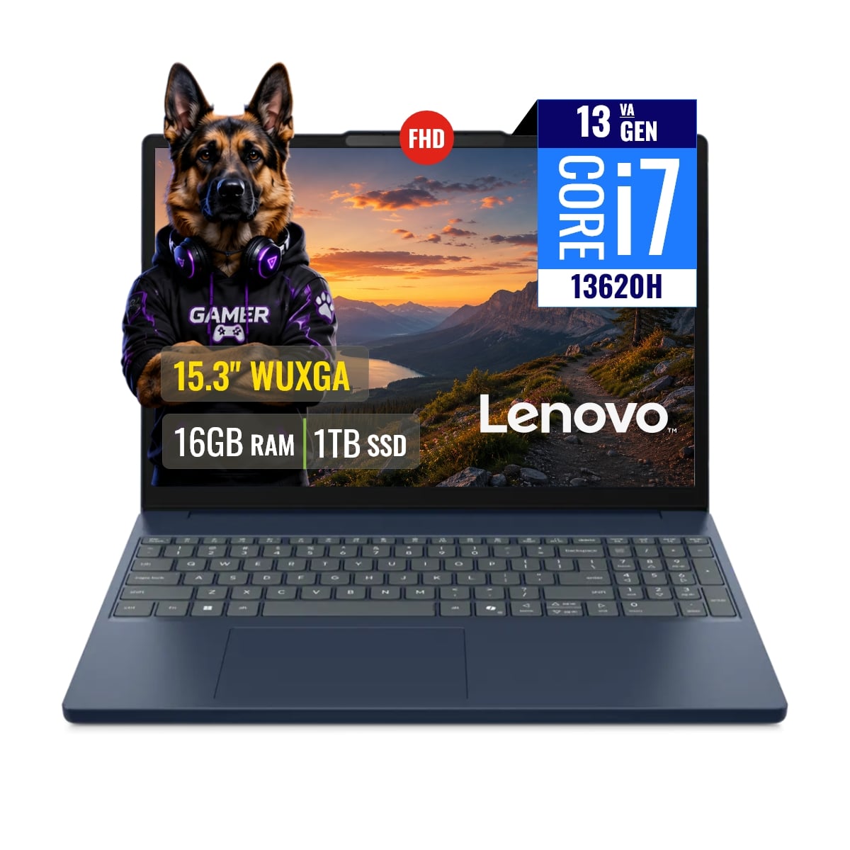 LAPTOP LENOVO IDEAPAD SLIM 3 15IRH10 INTEL CORE I7 13620H 16GB RAM 1TB SSD 15.3 WUXGA IPS FREEDOS - 1