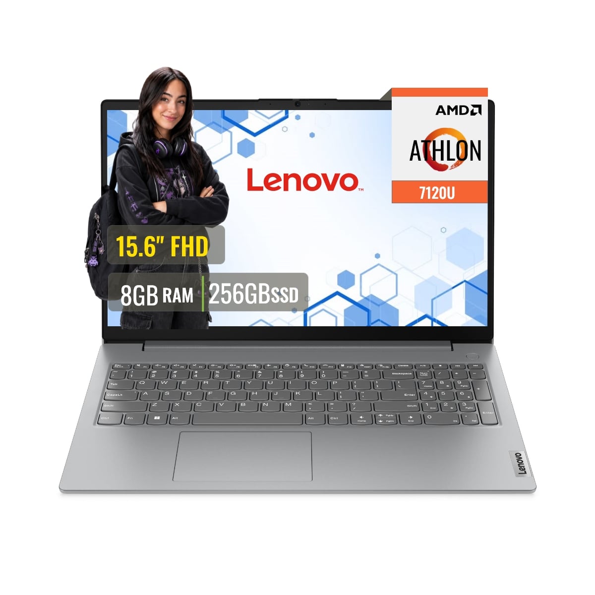 LAPTOP LENOVO V15 G4 AMN AMD ATHLON 7120U 8GB RAM 256GB SSD 15.6 FHD FREEDOS - 1