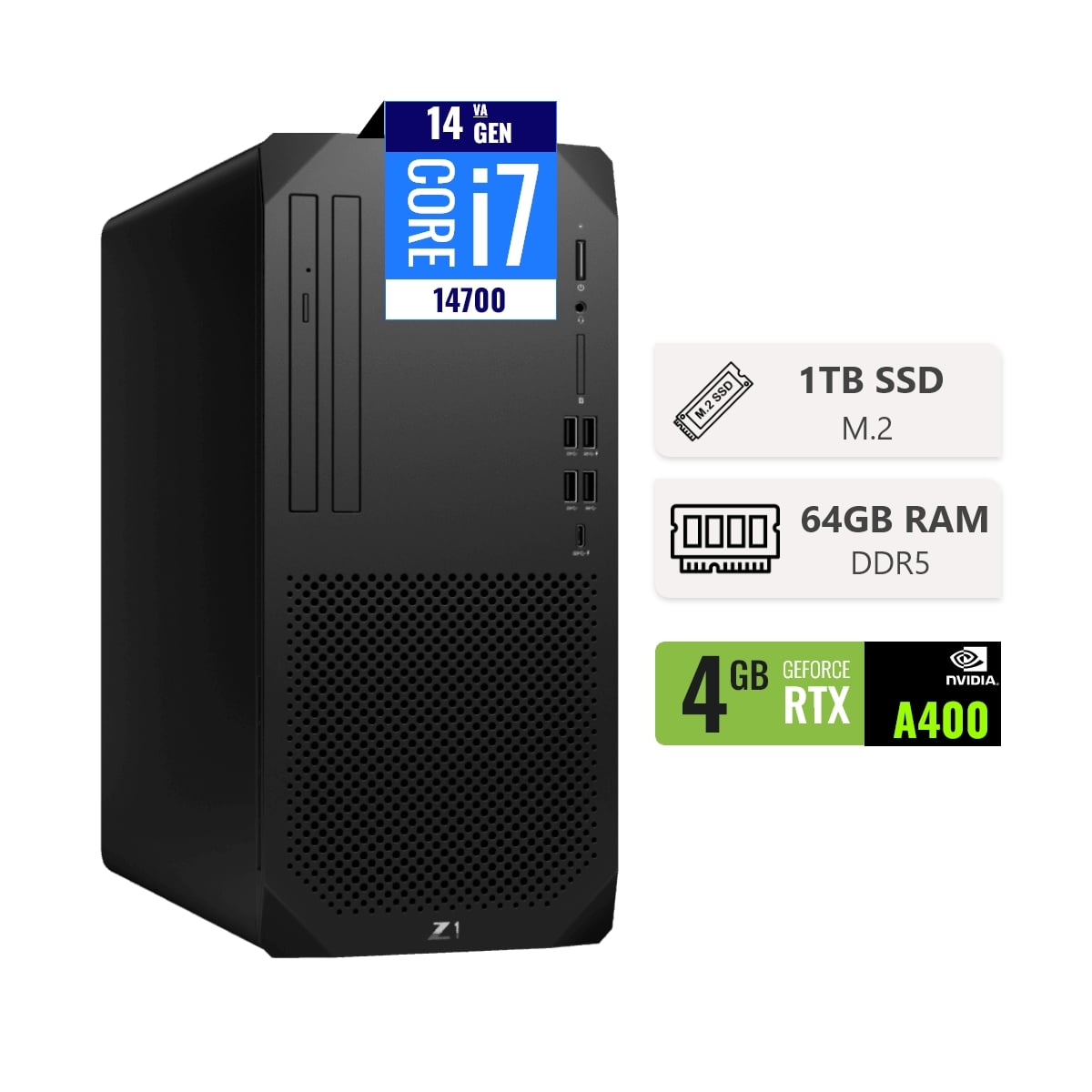 PC HP WORKSTATION Z1 G9 INTEL CORE I7 14700 64GB RAM DDR5 1TB SSD RTX A400 4GB FREEDOS - 1